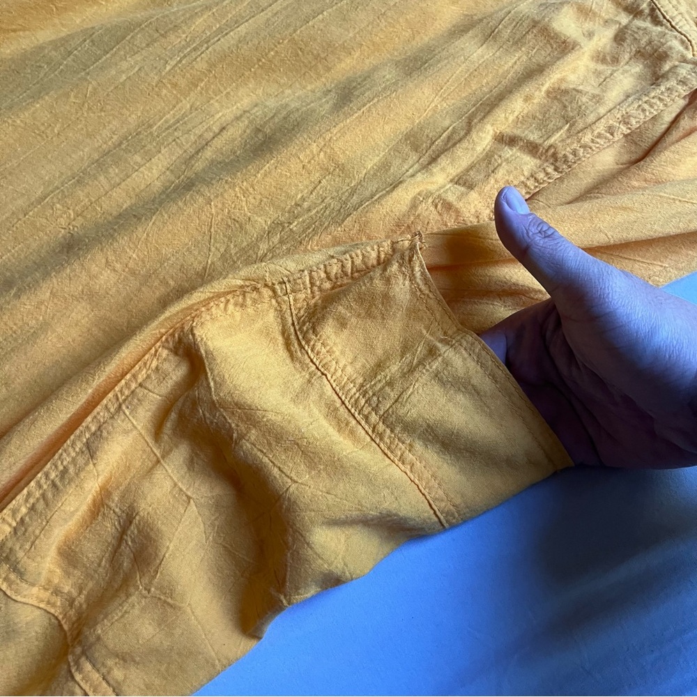 DANNY NOBLE vintage marigold mustard yellow‎ gauze wrap tie belt midi full skirt - Picture 5 of 8